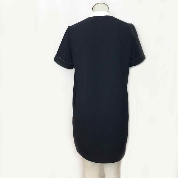 NAVY And White Zara Shift Dress With Placket 🌻 - Picture 6 of 10